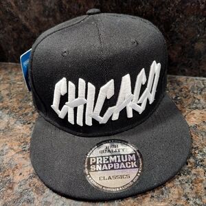 Black Chicago Snapback Hat